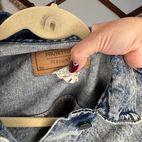 Vintage Palmetto's Acid Wash Denim Jean Jacket - Picture 4 of 6